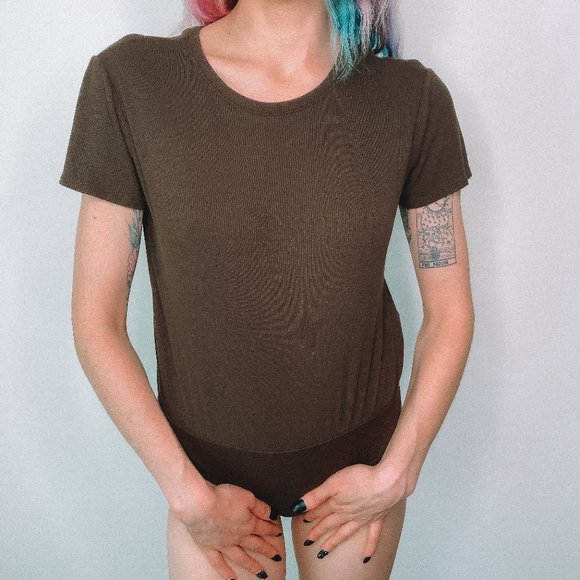Forever 21 Army Green Bodysuit - Picture 1 of 5